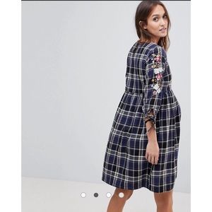 Flannel maternity dress